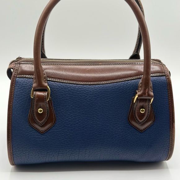 Dooney & Bourke Blue and Brown Leather Satchel - Picture 2 of 11